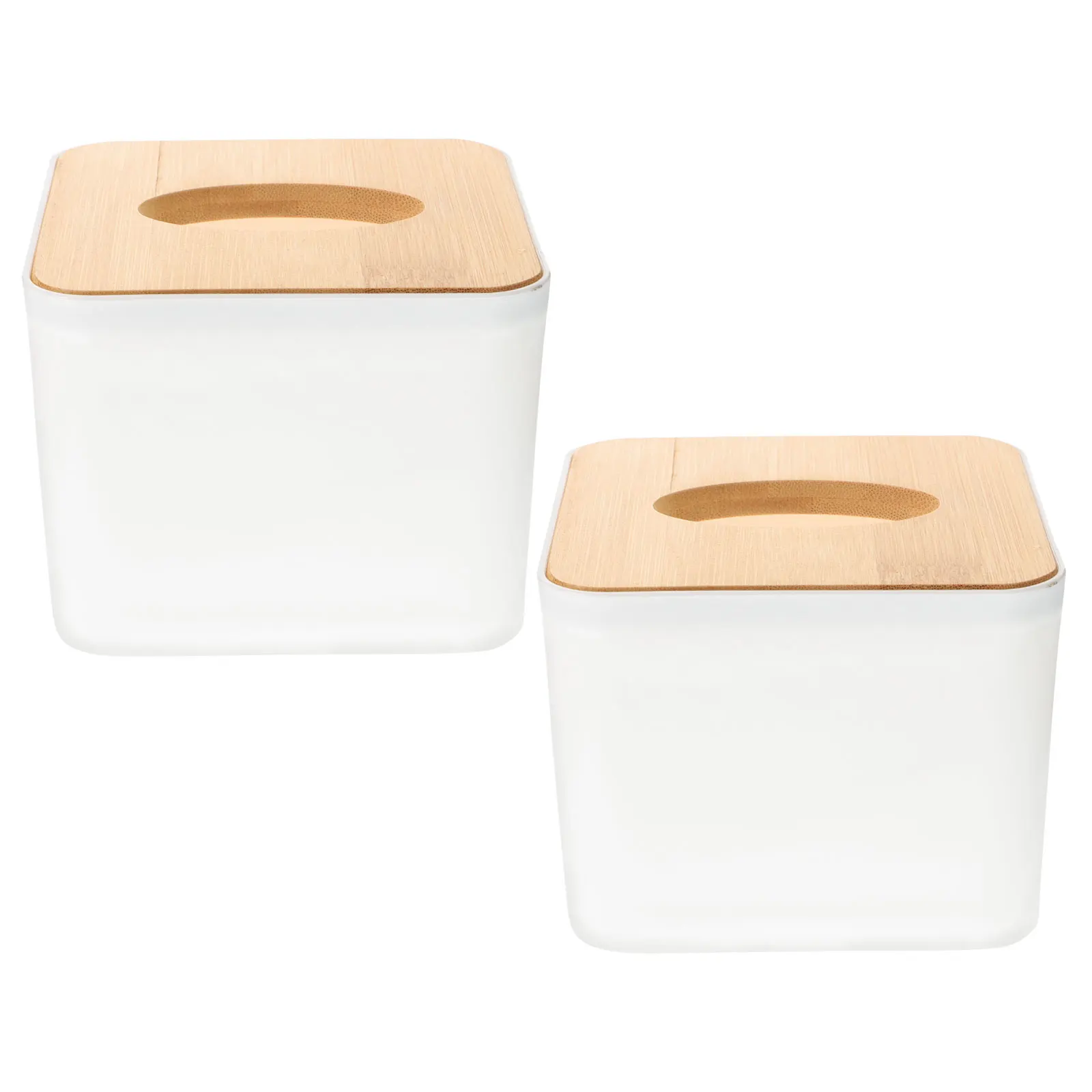 

2pcs Wooden Cover Tissue Box Paper Towel Holder Napkin Bamboo Square Lightweight Kitchen Bathroom Home Hotel Use