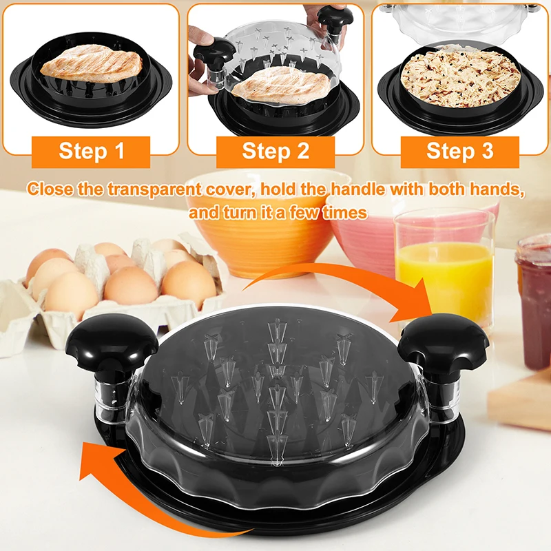 Transparent Lid Chicken Shredder Shredding Separation Mincing Grinder Machine With Lid For Shredding Chicken Pork Beef Tool