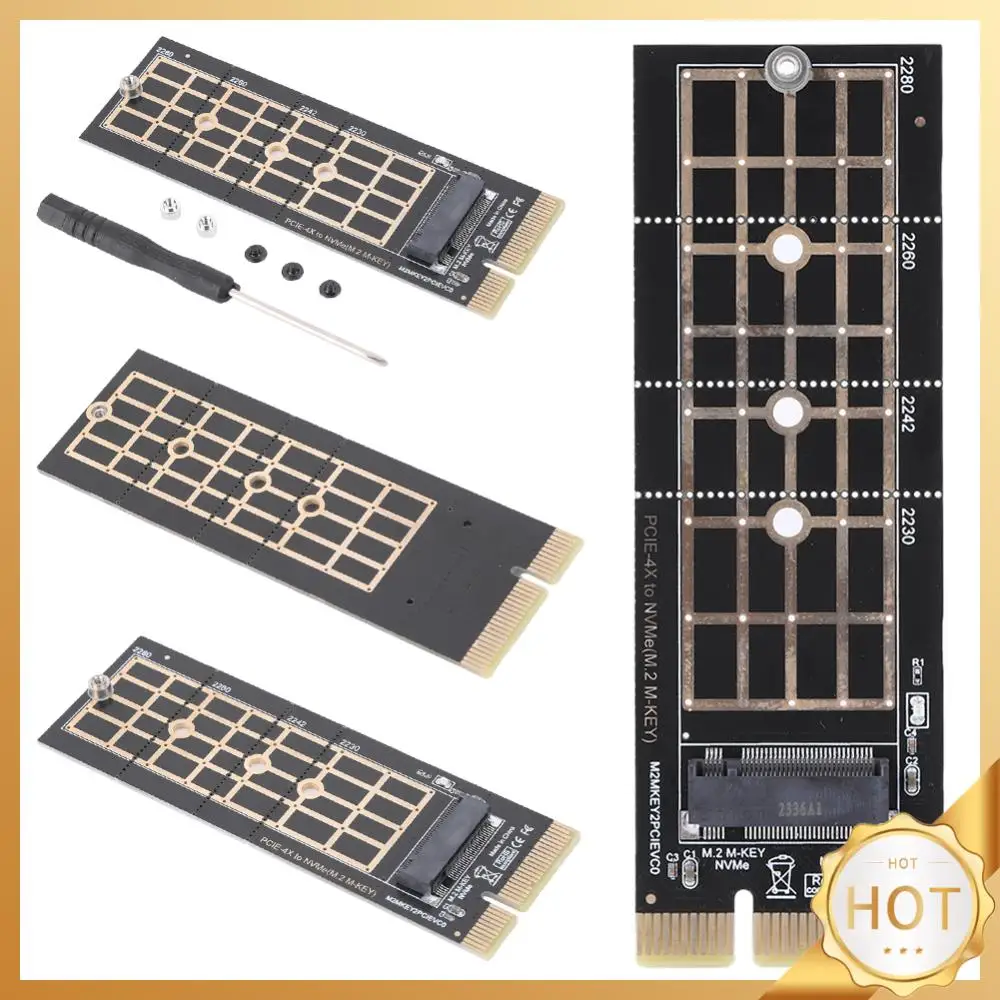 PCI-E To M.2 Convert Adapter 32Gbps PCI-E 3.0 X4 To NVMe M.2 Adapter PCIe NVMe Adapter Support 2230 2242 2260 2280 SSD