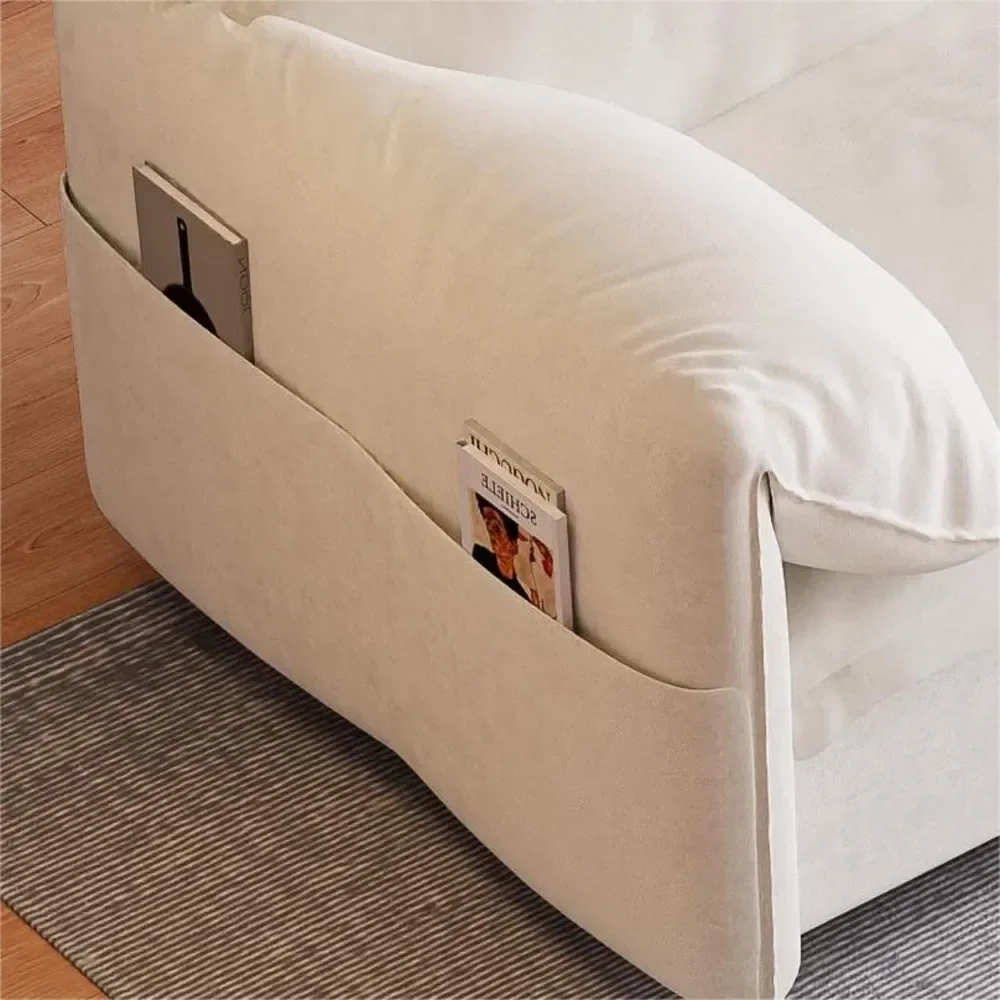 Futon Sofa Bed Queen Size,3-in-1 Convertible Sleeper Sofa with Side Pocket,Velvet Futon Couch for Living Room,Apartment,Bedroom image 5
