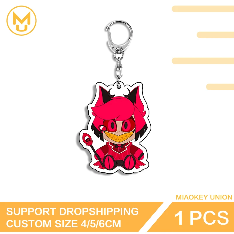 Alastor Enchanting Anime Character Artistic Naughty Double Sided Key Chains Luxury Adorable Fashion Packbage Decorations