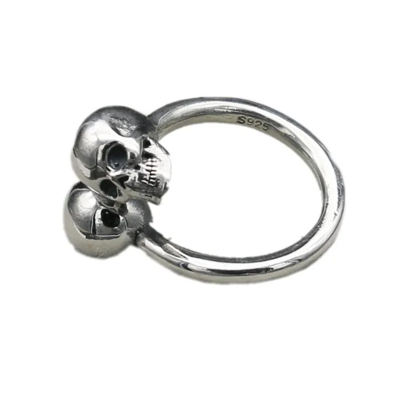 BOCAI NEW S925 Silver Jewelry Retro Punk Gothic Trend Personality Skull Men and Women Ring