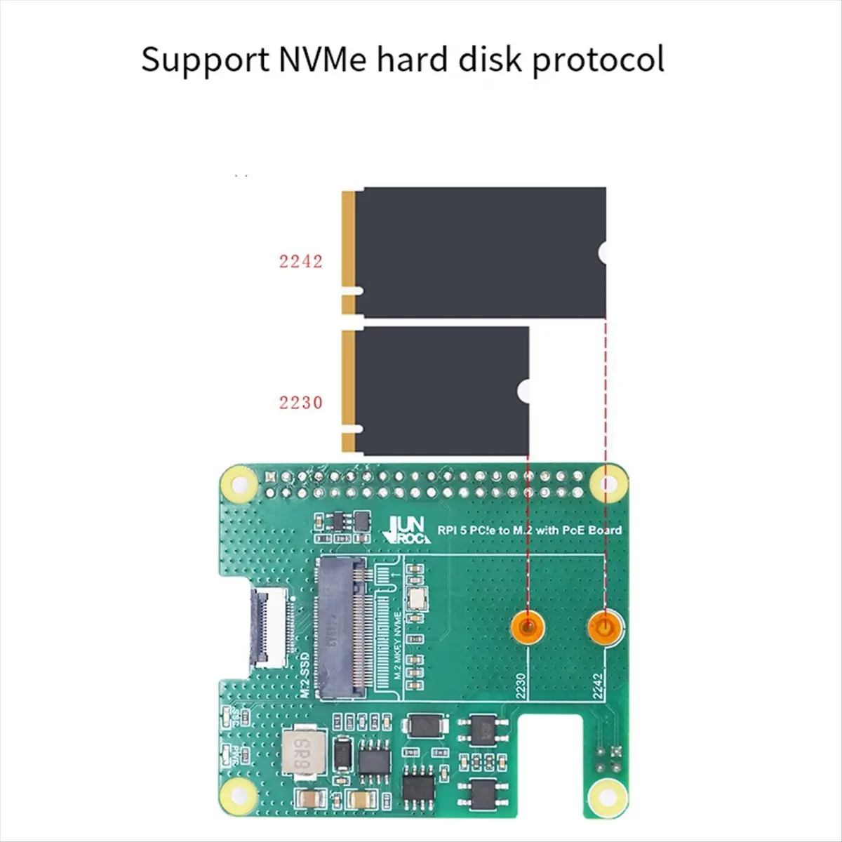 L73A NEW For 5 PCIe to M.2 Interface 40pin GPIO with PoE Ethernet Power Supply Expansion Board NVMe Protocol HAT+