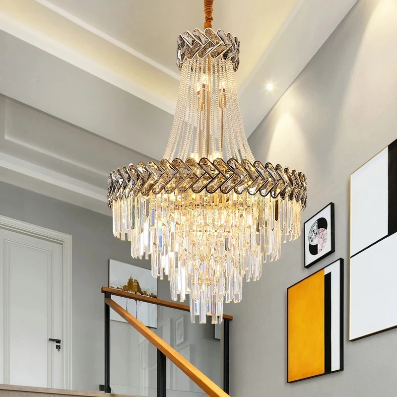 Imagem -05 - Modern Led Crystal Chandelier For Living Room Lobby Exhibition Hall Duplex Villa Luxo 2024