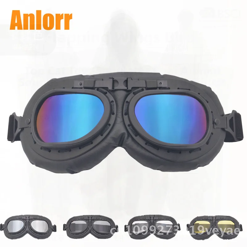

Harley Riding Goggles Retro World War II Style Windproof Sandproof Full Frame Motorcycle Riding Glasses Unisex Sports Metal