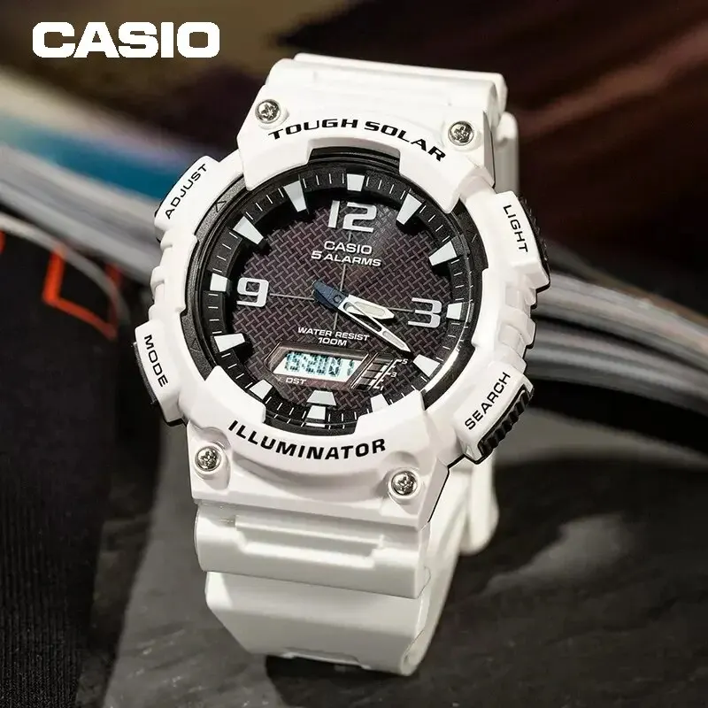 Casio AQ-S810W Sports Watch Student Watch Men\'s Multifunctional Quartz Electronic Black Dual Dial Outdoor Date Stop Watch