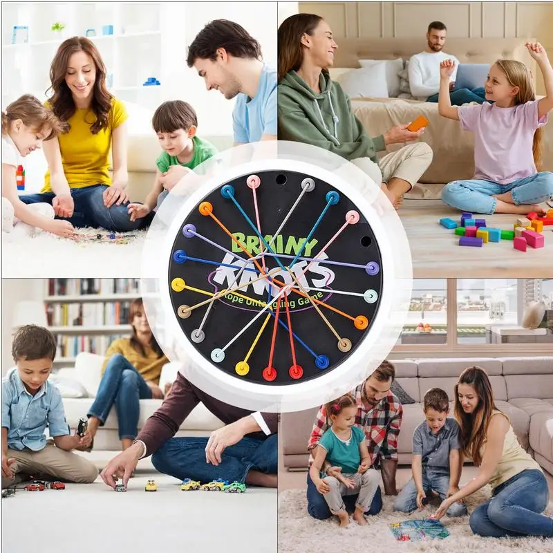 Twisted Rope Game Interactive Rope Untying Toy Rope Challenging Board Game Funny Logical Thinking Game Set Rope Knot Toy Set For