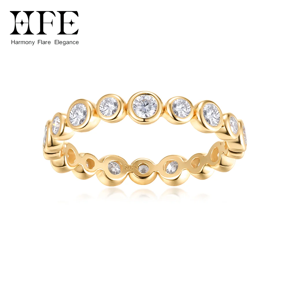 

Кольцо HFE с круглым муассанитом 2,5 мм, позолоченное серебром S925, имитация бриллианта 18К, для помолвки, высококачественное ювелирное изделие