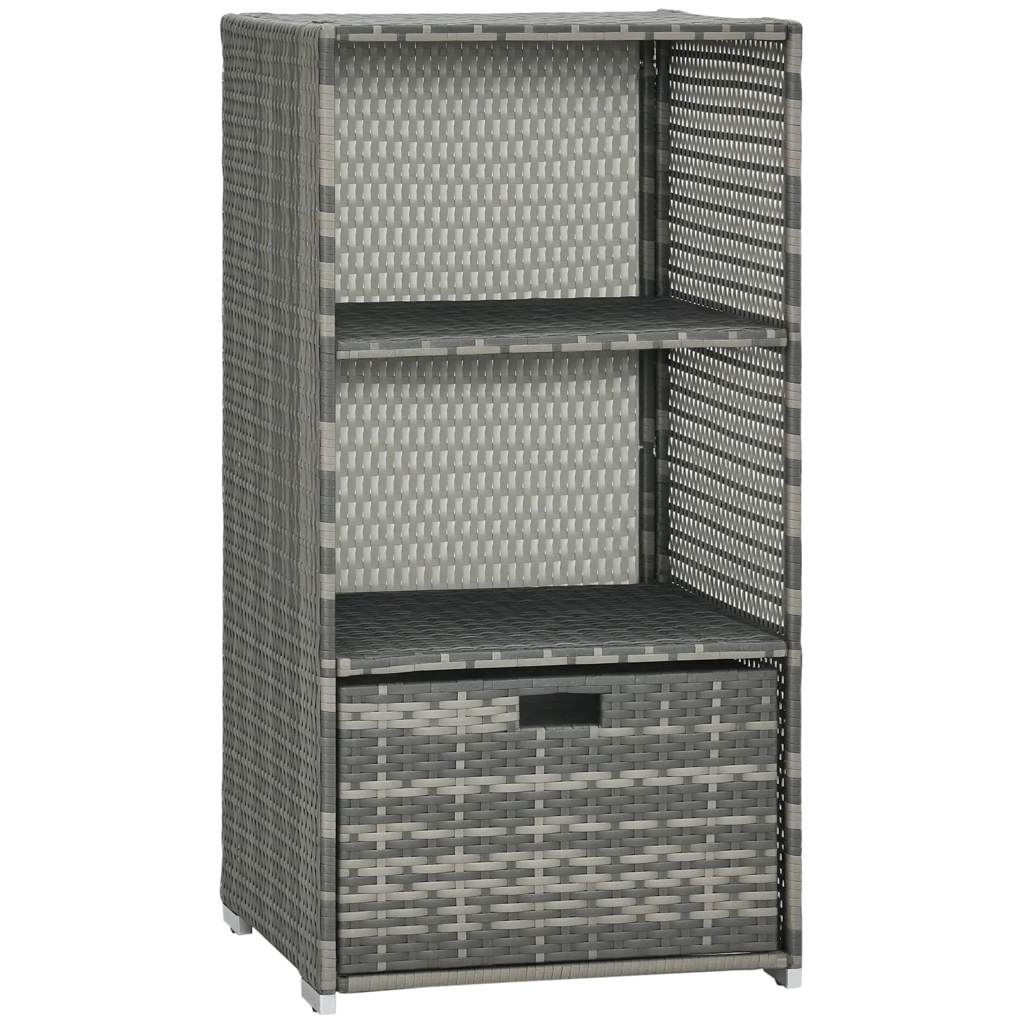 Valet Pool Towel Rack Waterproof Hot Tub Organizer Dark Gray | PE Plastic Rattan Wicker, Indoor Outdoor Spa Accessory view 2
