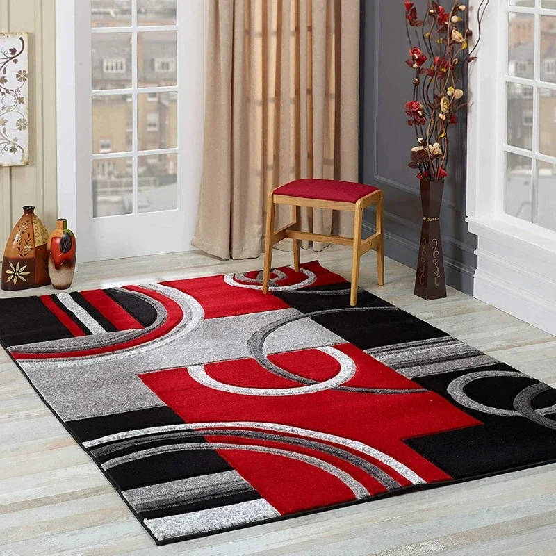 Geometric Luxury Carpet For Living Room Anti-slip Washable Parlour Sofa Table Large Area Rug Soft Home Hallway Balcony Floor Mat