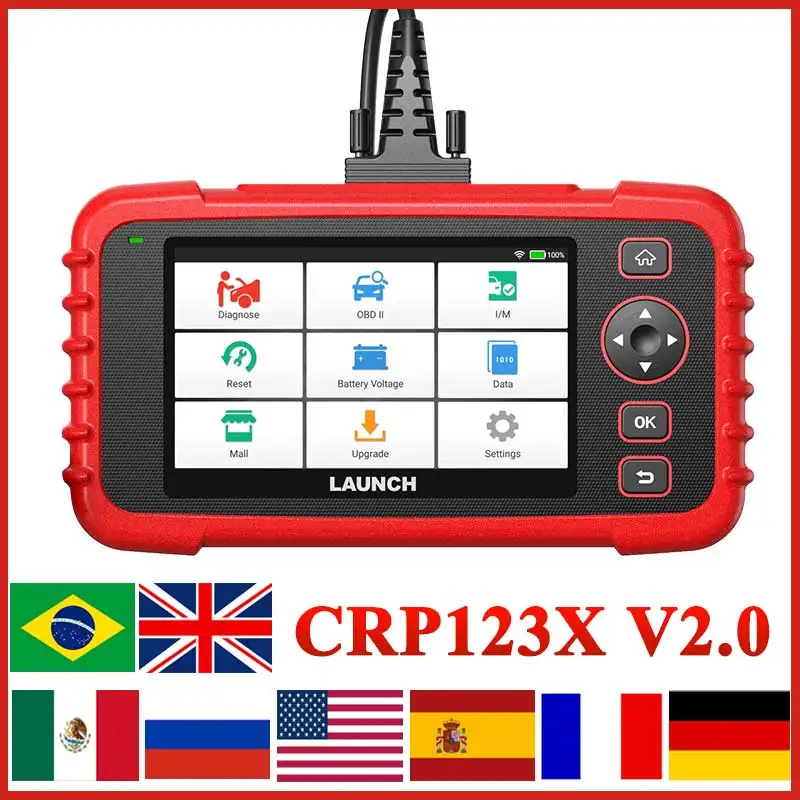 On Sale - LAUNCH CRP123X V2.0 Car Diagnostic Tools OBDII Scanner OBD2 Scan Tools Four System Diagnosis Free Reset Services