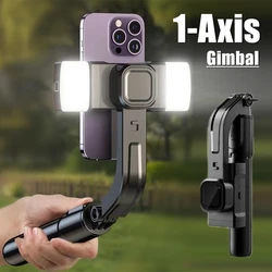 Cellphone Gimbal Stabilizer for Smartphone Mobile 1-Axis Anti Shake Selfie Stick Handheld Video Tripod Phone Holder for iPhone