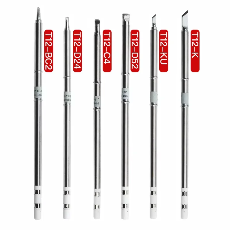 T12 Lötspitzen-Set, 6 Stück Austauschbare Heizkern-Lötspitzen BC2 D24 C4 D52 KU K für T12-Serien-Lötstationen