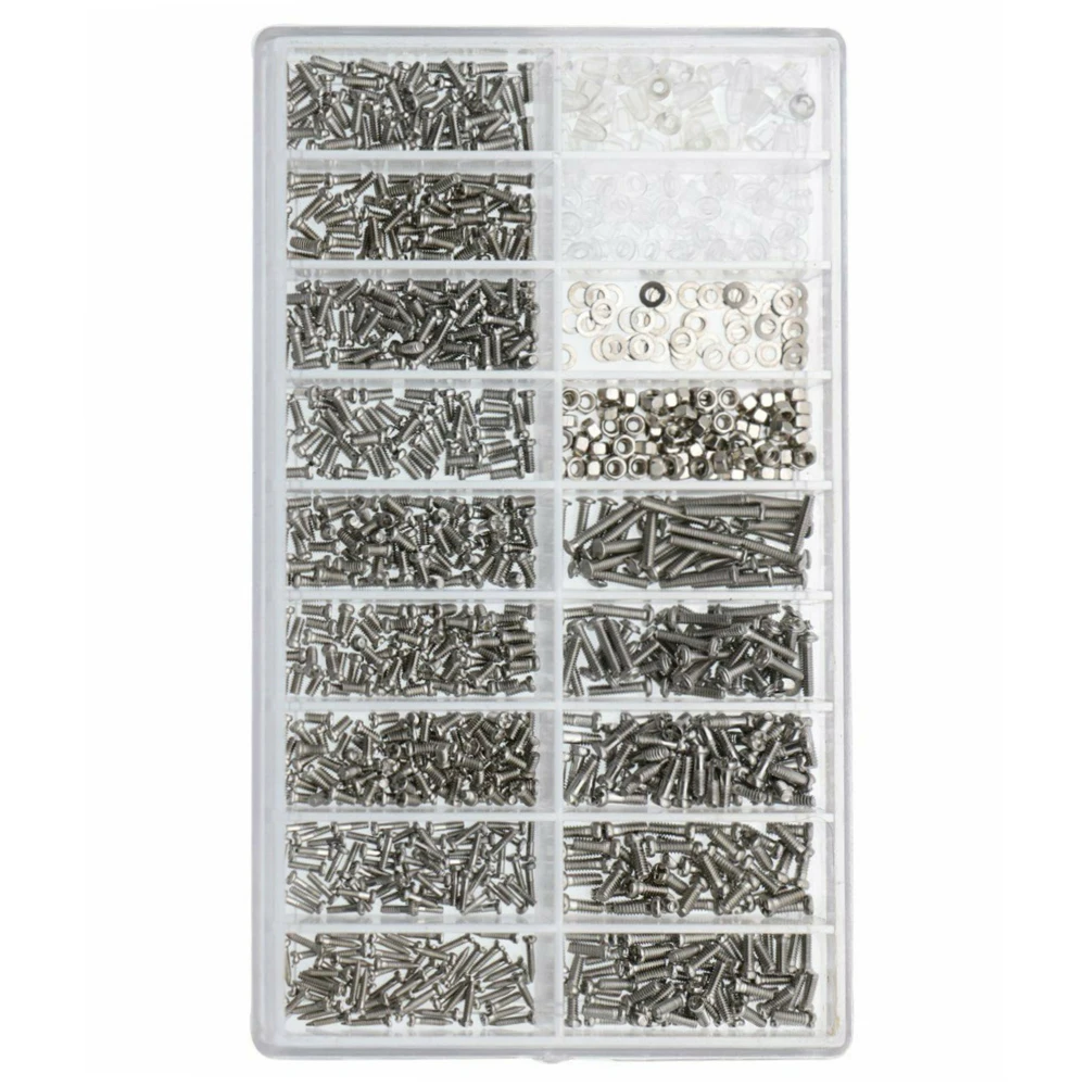 1000PCS Eyeglasses Screws Kit Sets Sun Glasses Watch Repair Tool Parts Kit Tiny Screws Nut Assortment Repair Tool Kit Set