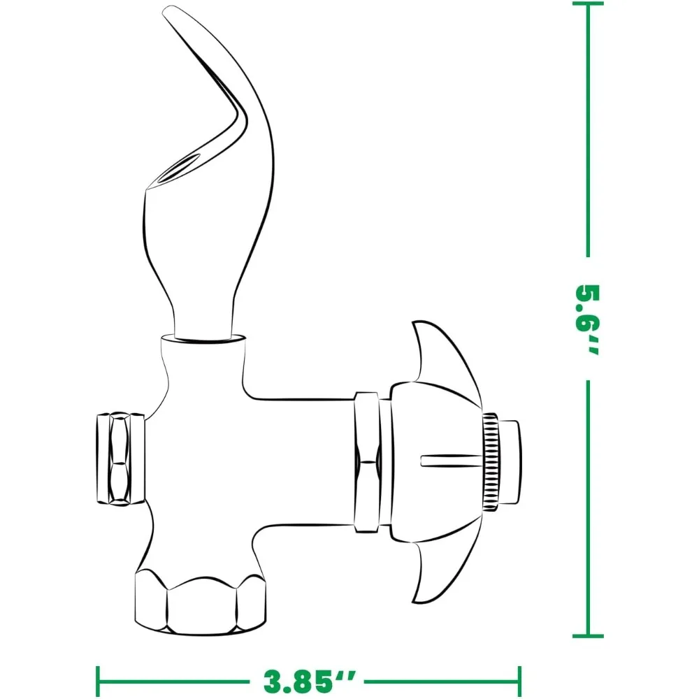 صنبور مياه خارجي ذاتي الإغلاق مع مقبض، فقاعة FPT مقاس 1/2 بوصة، كروم مصقول عالي التحمل للشرب واستخدام الحديقة #2