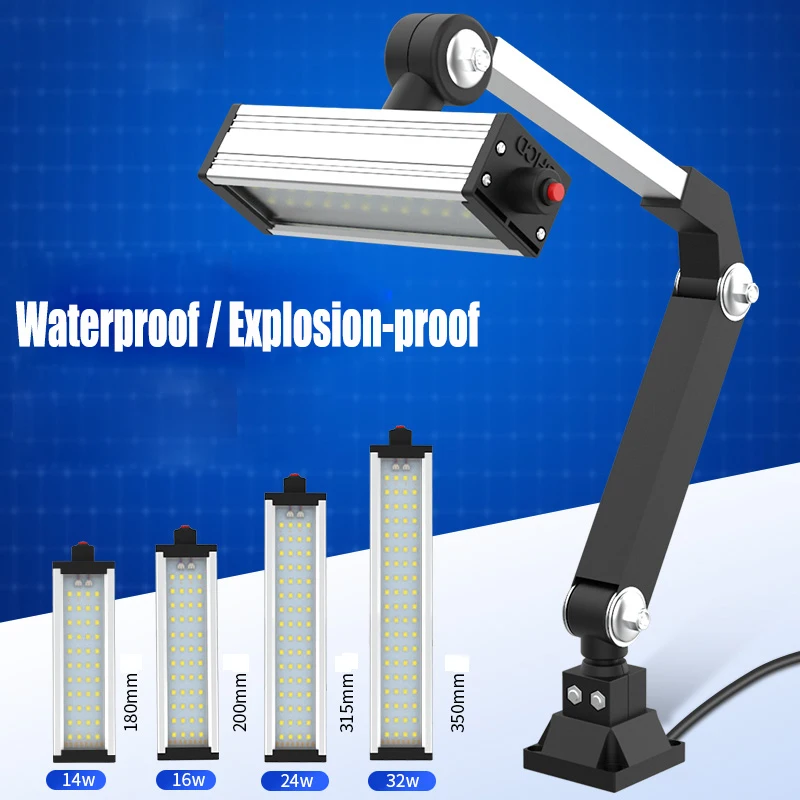 

LED Machine Tool Working Light Waterproof 24v 36v Lathe Drilling Machine Long Arm Universal Industrial Special Strong Light 220v