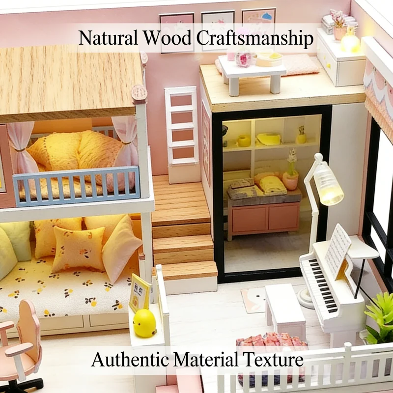 OUZEY 3D 木製パズル DIY ミニチュアハウスキット装飾モデルパズル装飾ティーンエイジベッドルーム興味深い DIY 誕生日ギフト