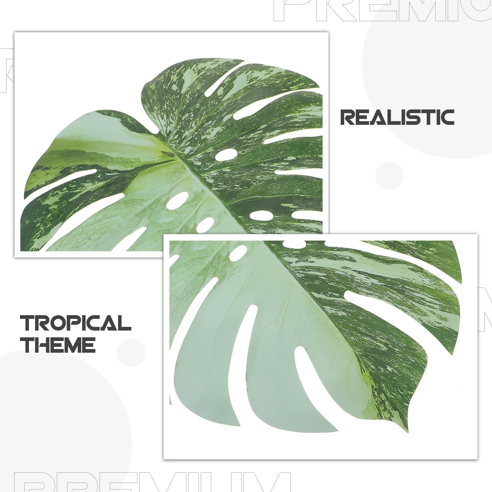 

6pcs Realistic Fake Monstera Leaves Green Artificial Leaf for Home Office Party Decor Simulated Tropical Plants Faux Leaf