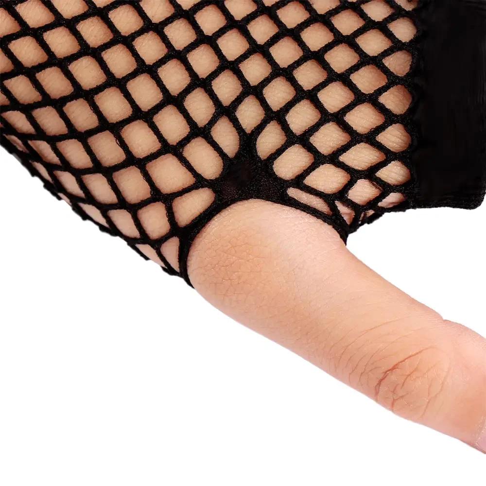 1 Pair Sexy Women Party Neon Fishnet Fingerless Long Gloves Sun Protection Sleeves Mesh Lace Thin Gloves Summer Arm Warmer