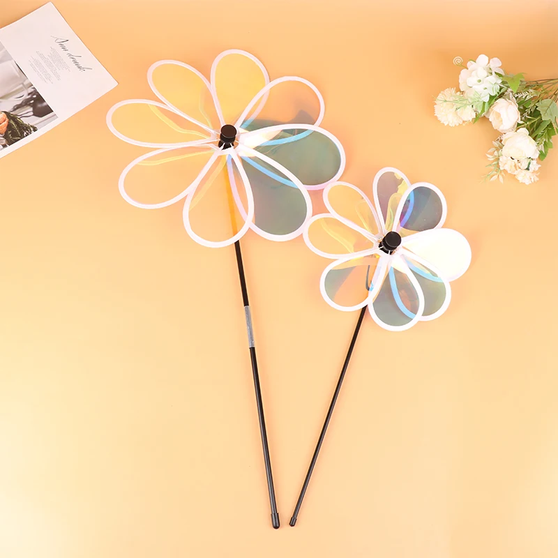 1Pc Sunflower Windmill Pinwheel Colourful Sequins Foldable Windmill Carry Camping Picnic Home Garden Decoration