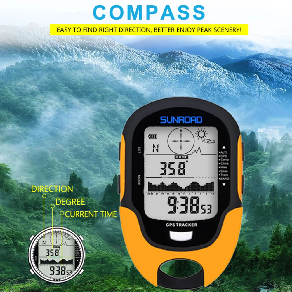 Portable Digital Altimeter Barometer Compass Locator Handheld GPS Navigation Receiver For Outdoor Camping Hiking Fishing Climb