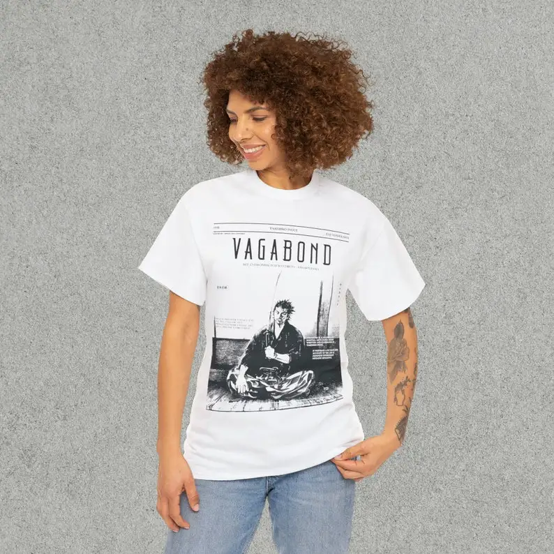 Vagabond Shirt  Vintage Manga Merch  Takezo Tee  Samurai Shirt  Vagabond Vintage Design Unisex Manga TShirt