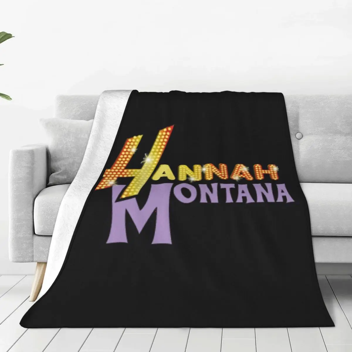 Hannah Montana Logo Blanket Fleece Breathable Throw Blanket Sofa Throw Blanket For Couch Bedding Outdoor Throws Bedspread Quilt