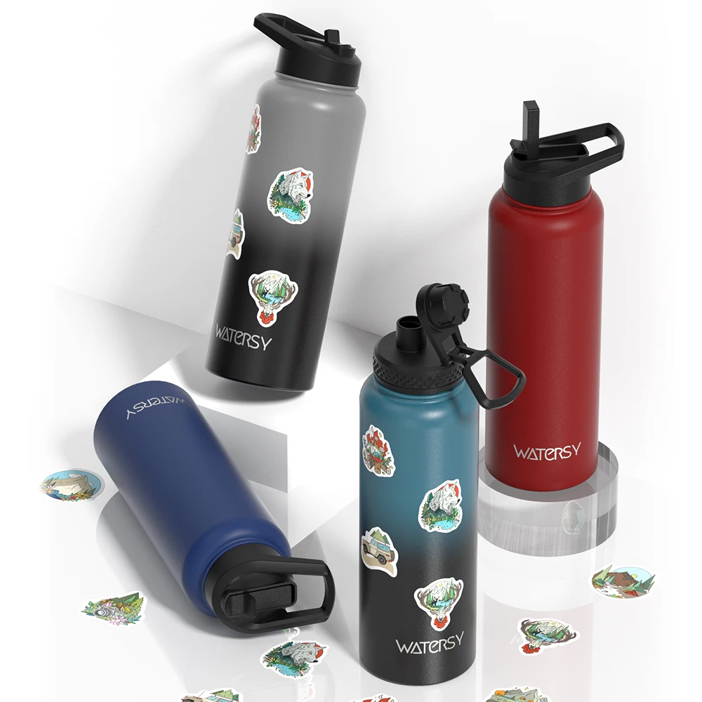 

WATERSY 40oz Stainless Steel Thermal Water Bottle 1182ml Large Capacity Vacuum Flask Portable Insulated Cup for Sport Hiking Gym