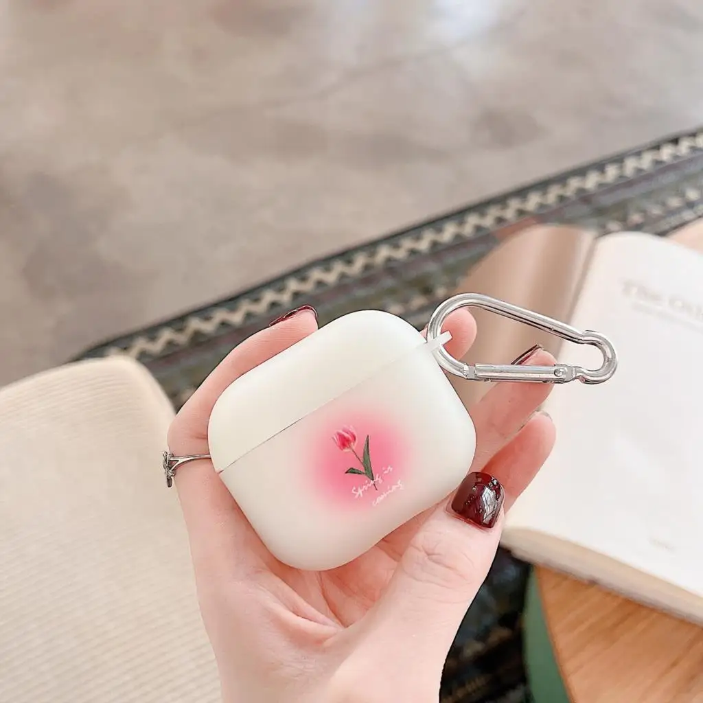 Tulip Design For AirPods Pro 2nd Generation Protective Case For Apple Airpods 2/3/1 Smiling Earphone Protector Flower Mate soft