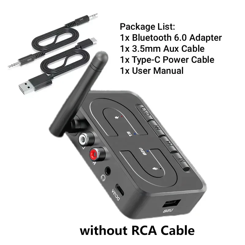 Wireless Audio Adapter Bluetooth 6.0 Empfänger RCA 3,5 mm AUX Jack Stereo Musik Wireless Adapter Unterstützung U-Disk Wiedergabe Car Kit – Detail 7