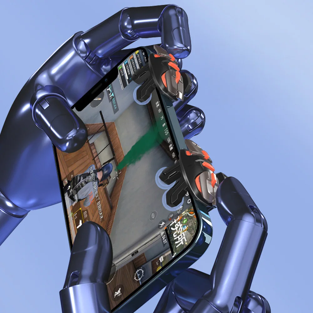 Gatillo de juego para teléfono móvil, 4/6 dedos, L1 R1, botones de disparo de objetivo de fuego, Joystick para IOS, Android, accesorios para juegos PUBG