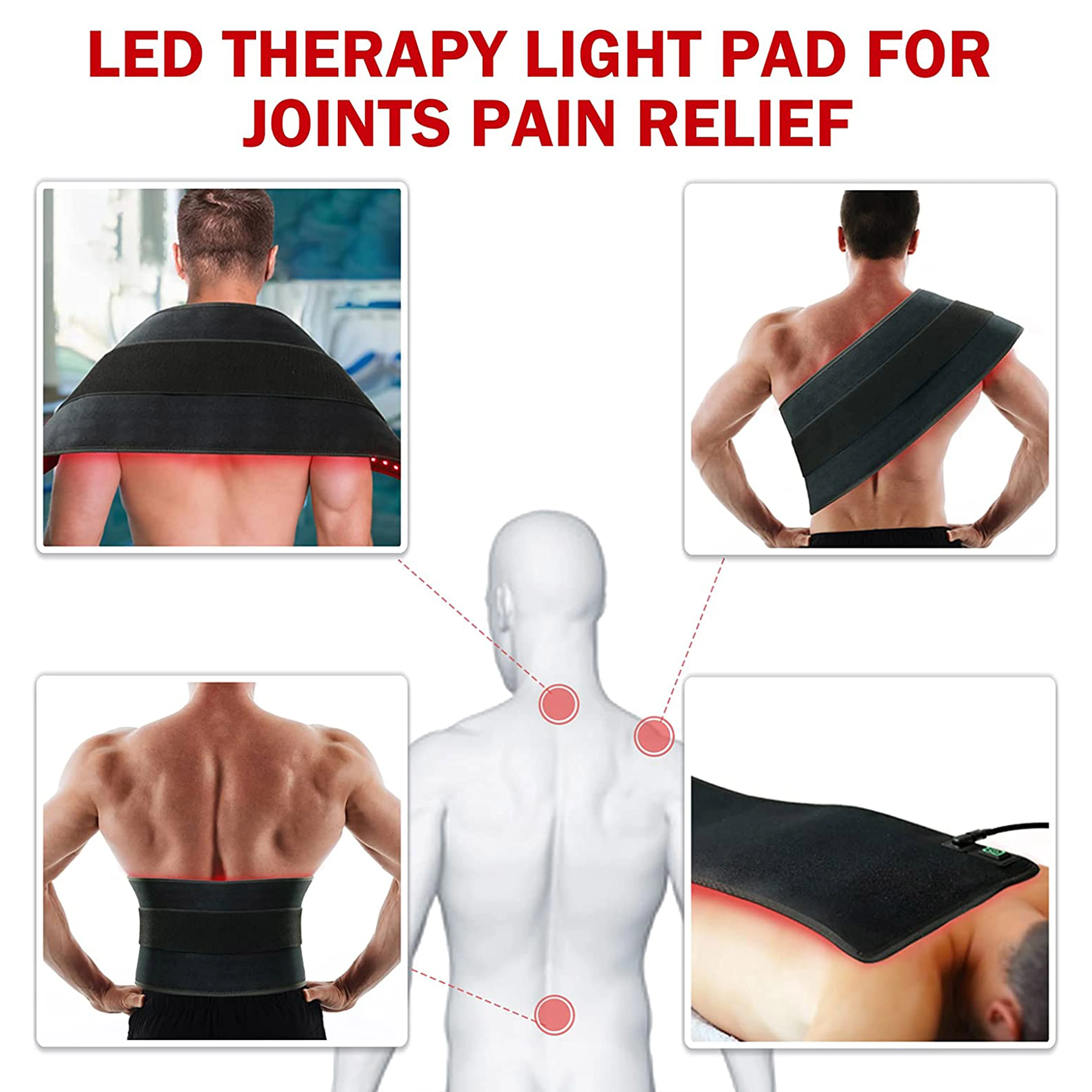 Red Light Belt Near Infrared Wrap 360pcs LEDS 660NM&850NM Heat Pad for Full Body Home Health Relaxation Device