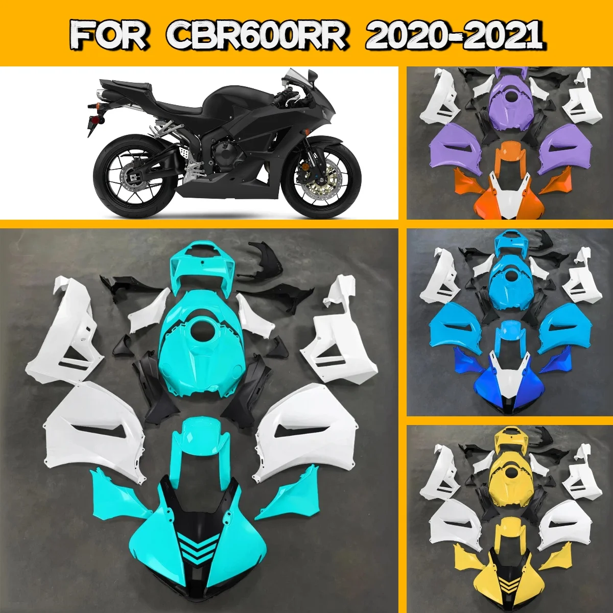 

For 2020 2021 Honda CBR 600RR ABS Painted Fairings Injection Molded Fit 20 21 CBR600RR Easy Install Fairing Kit