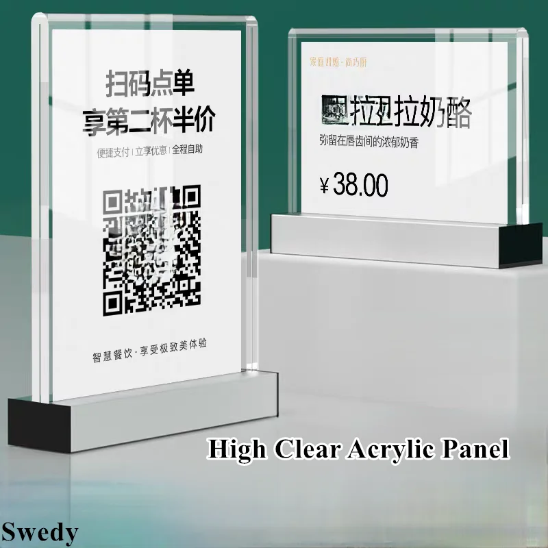A6 10x15cm Aluminum Table Menu Holder Sign Holder Display Stand Brochure Price Label Paper Holder Photo Picture  Poster Frame