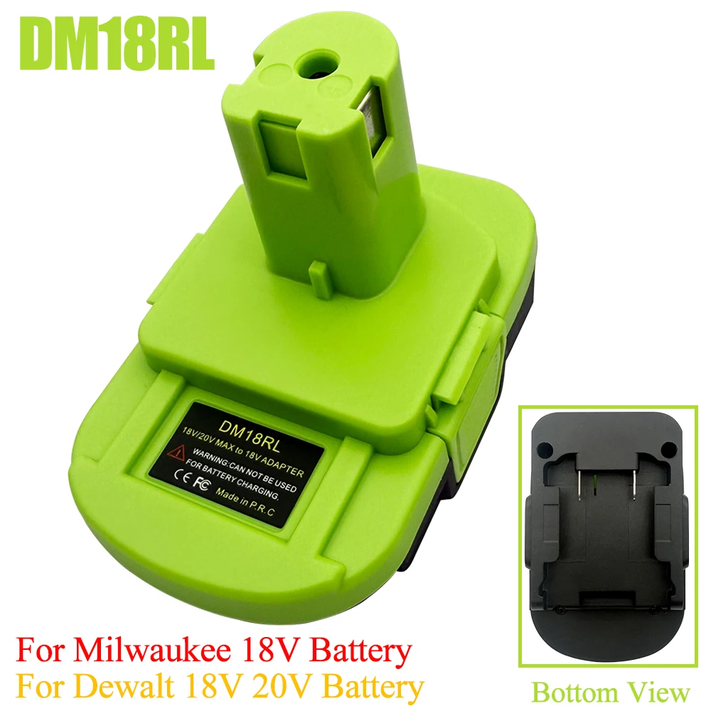 

Power Tool Parts for Milwaukee for M18 for Dewalt 18V 20V Li-ion Battery DM18RL Adapter Converter for Ryobi 18V Power Tool P108