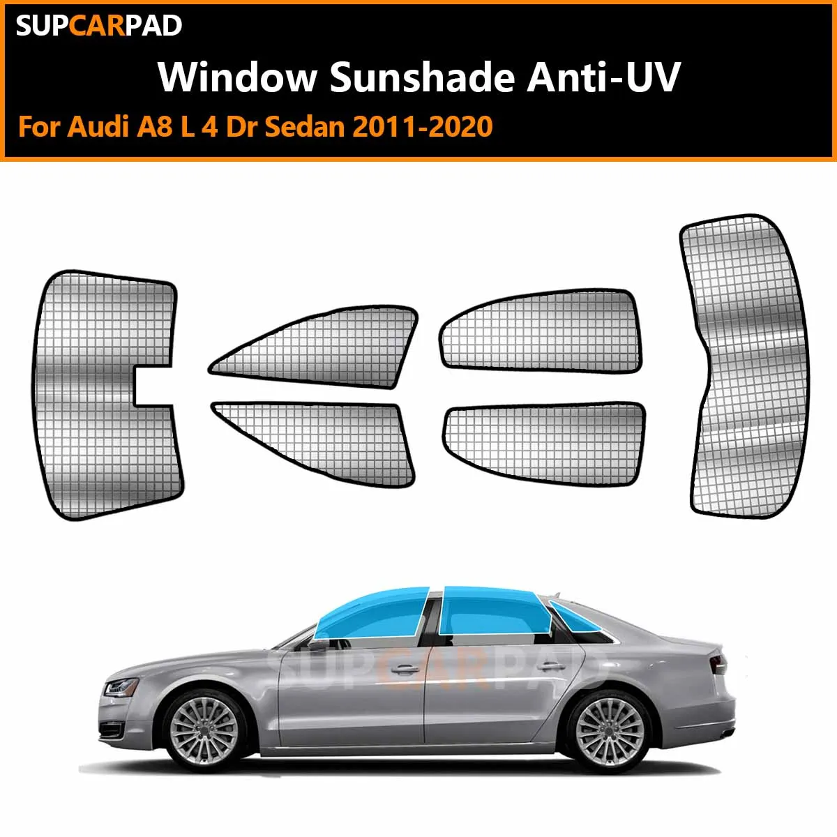 

Для Audi A8 L 4-дверный седан 2011-2020: Индивидуальные солнцезащитные шторки на окна автомобиля, анти-УФ, козырьки-накладки на окна, аксессуары