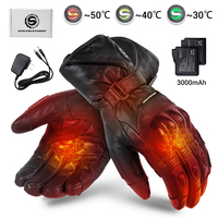Waterproof Motorcycle Heated Gloves USB Electric Motocross Heating Gloves Genuine Leather Windproof Touch Screen Heated Gloves