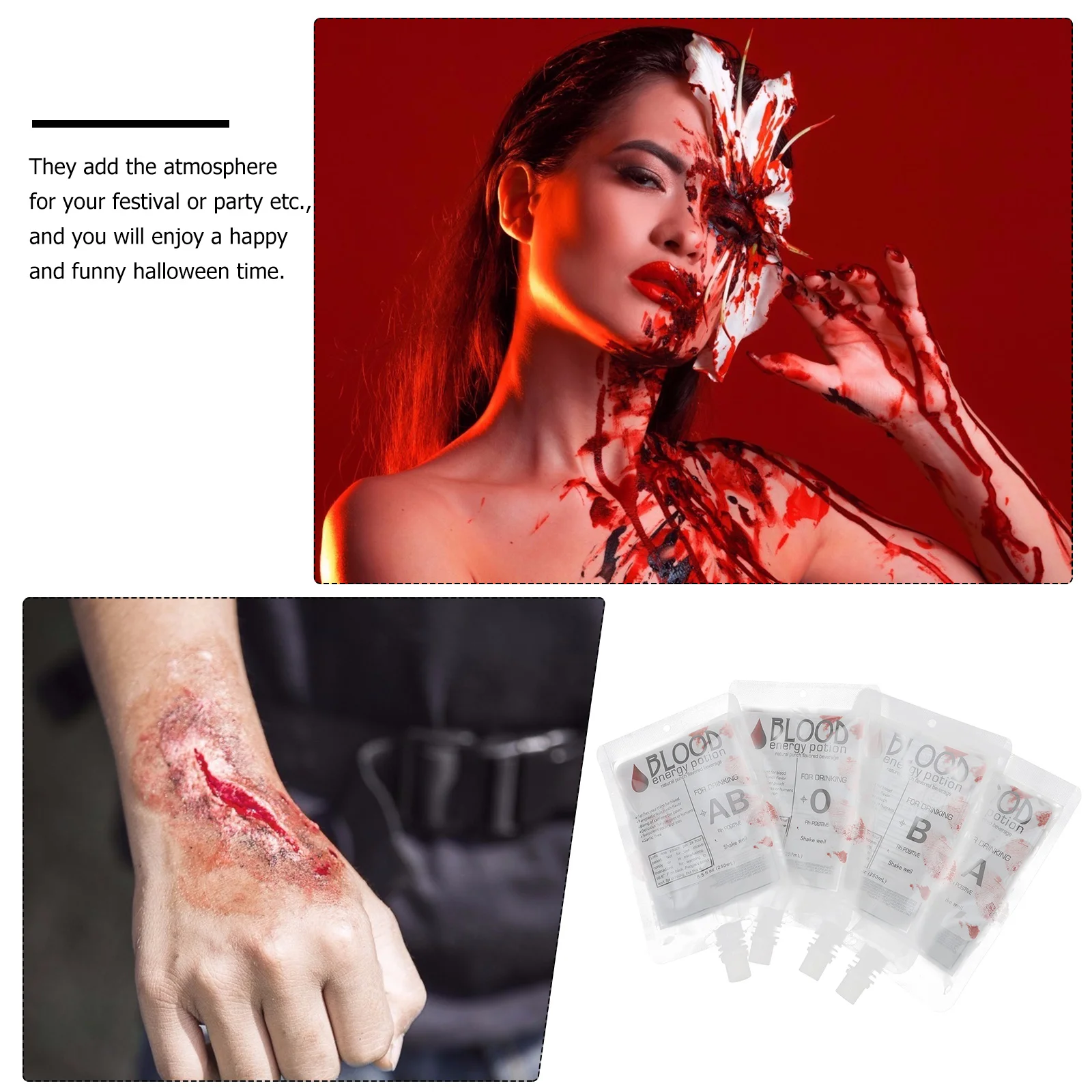 

20pcs 250Ml Halloween Drink Squeeze Pouches Lightweight Durable Beverage Bags For Party Festival Halloween Juice