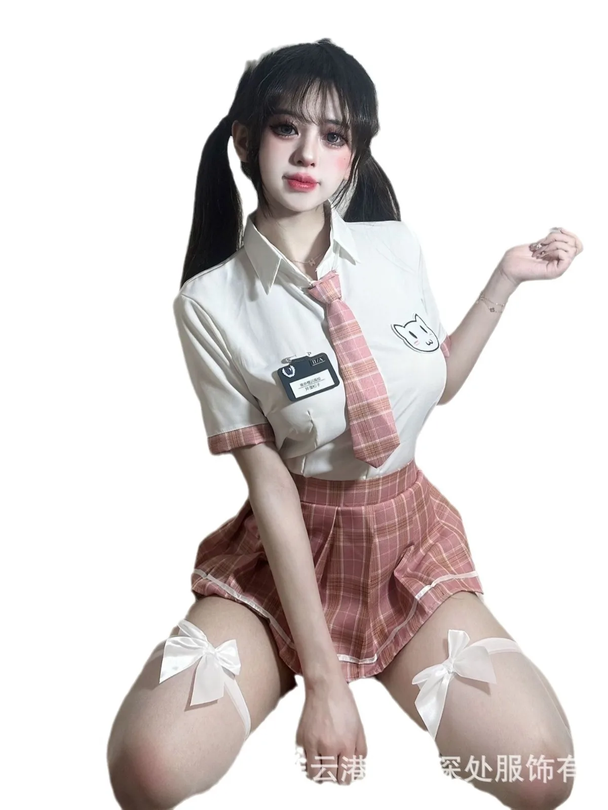 Fashion Sweet Mini Skirts Set Sexy Student JK Uniform Checkered Short Skirt Role-playing Hot Clothing Tempting 2024 New VBB1