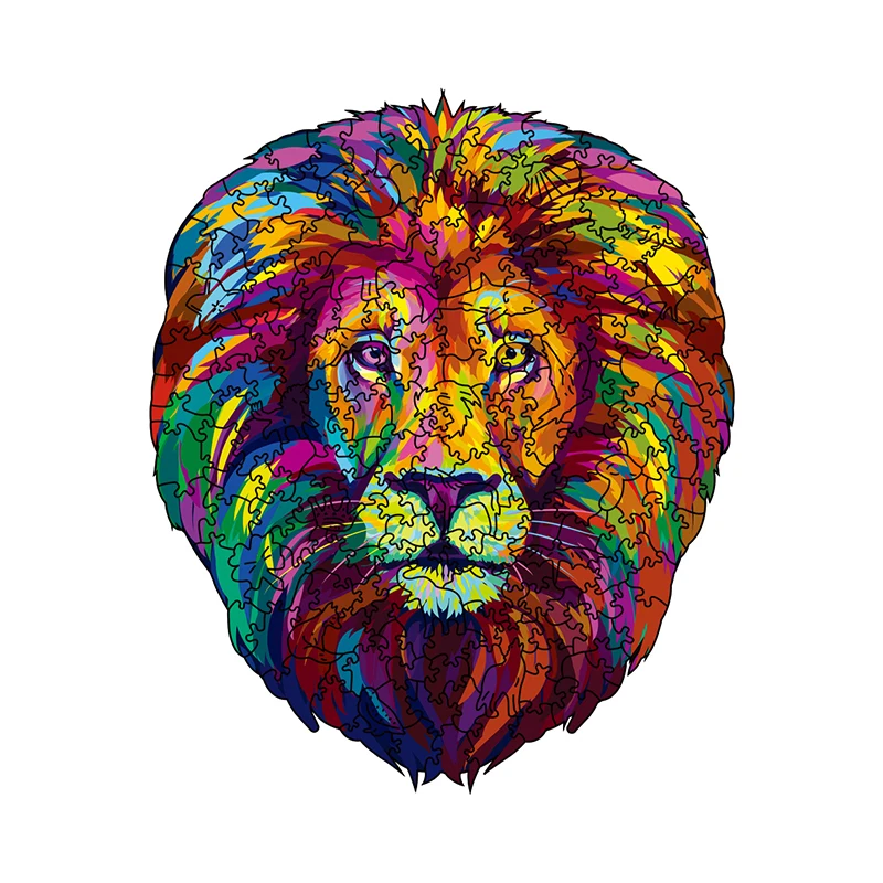 Drewniane puzzle z lwem - Gra rodzinna - Rozwijia umiejętności DIY dzieci i zapewnia interaktywną zabawę rodzic-dziecko - Prezent