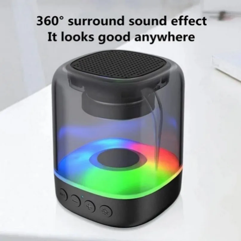 Haut-parleurs portables Bluetooth 5.0, lumière RGB, son HD, Mini haut-parleur de bureau sans fil, pour fête à domicile, vélo en plein air