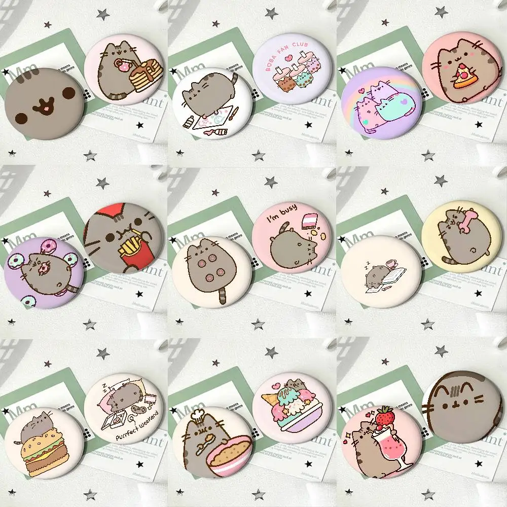 

Kawaii A-Pusheens-Es Badges Button PinsBrooch Creative Funny Quotes Badge Clothes Backpack Jewelry Gift For Kids Friends