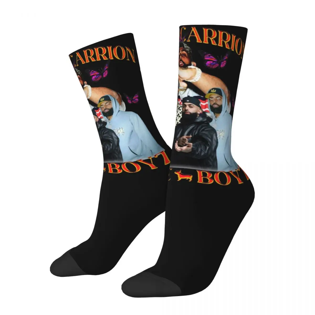 Eladio Carrion Rapper Bootleg Theme Design Socks Merch for Female Male Breathable Dress Socks