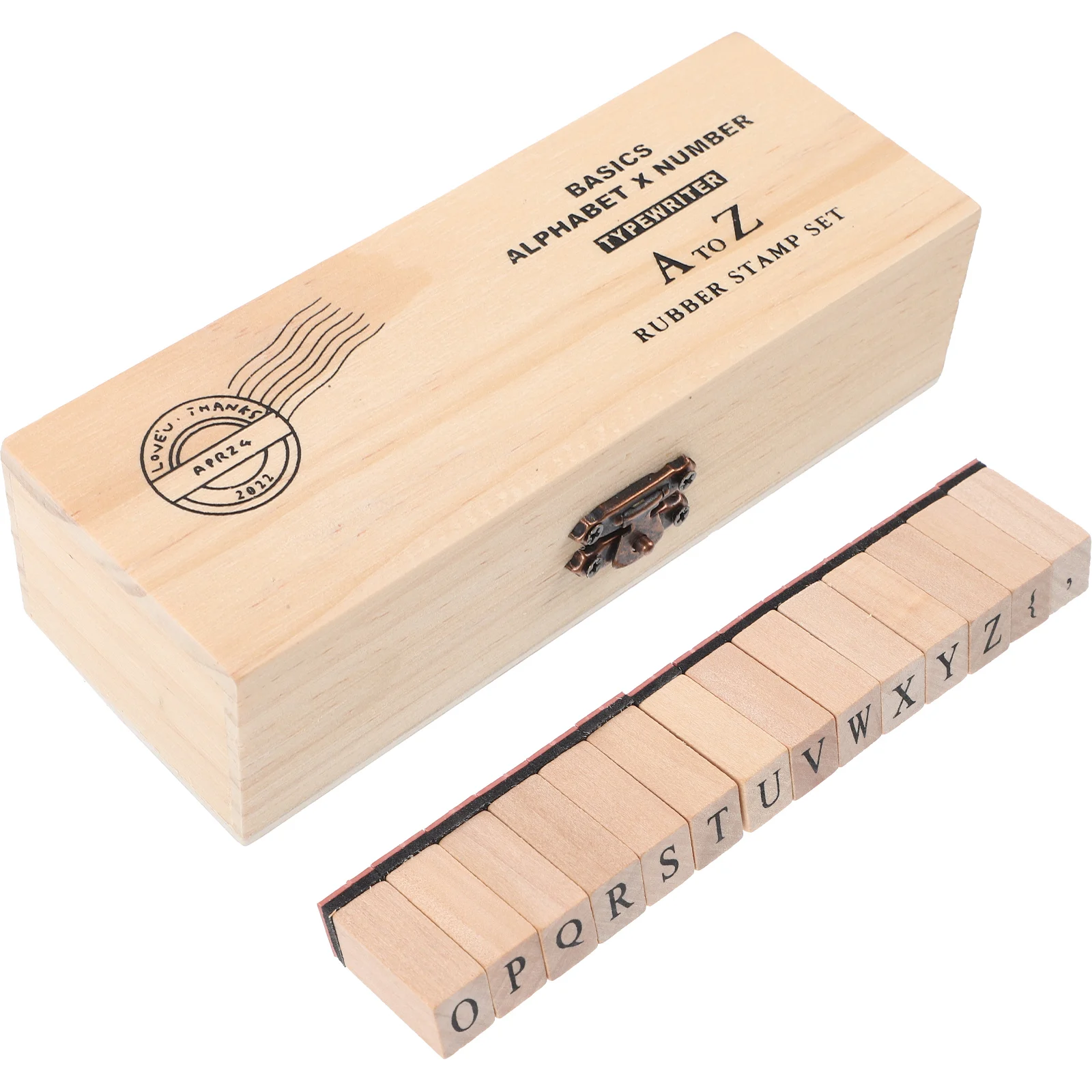 

1Set Sturdy Wooden Alphabet Stamp Set Retro Design DIY Scrapbooking Stamps for Journals Cards Crafting Supplies