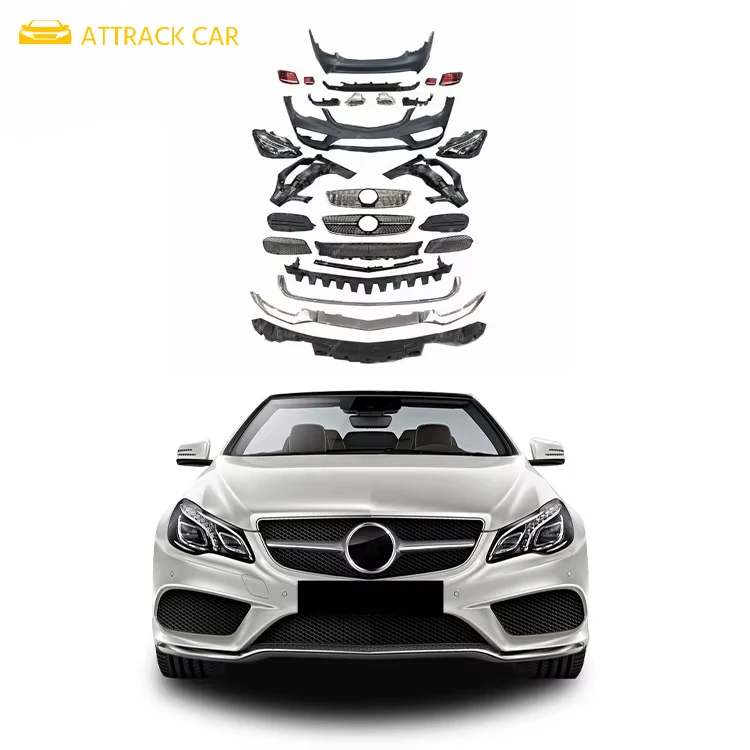 PP Material Body Kit For Benz E-Class Coupe W207 Upgrade LCI E63 Car Front Rear Bumper With Headlights Taillights Car Bumper