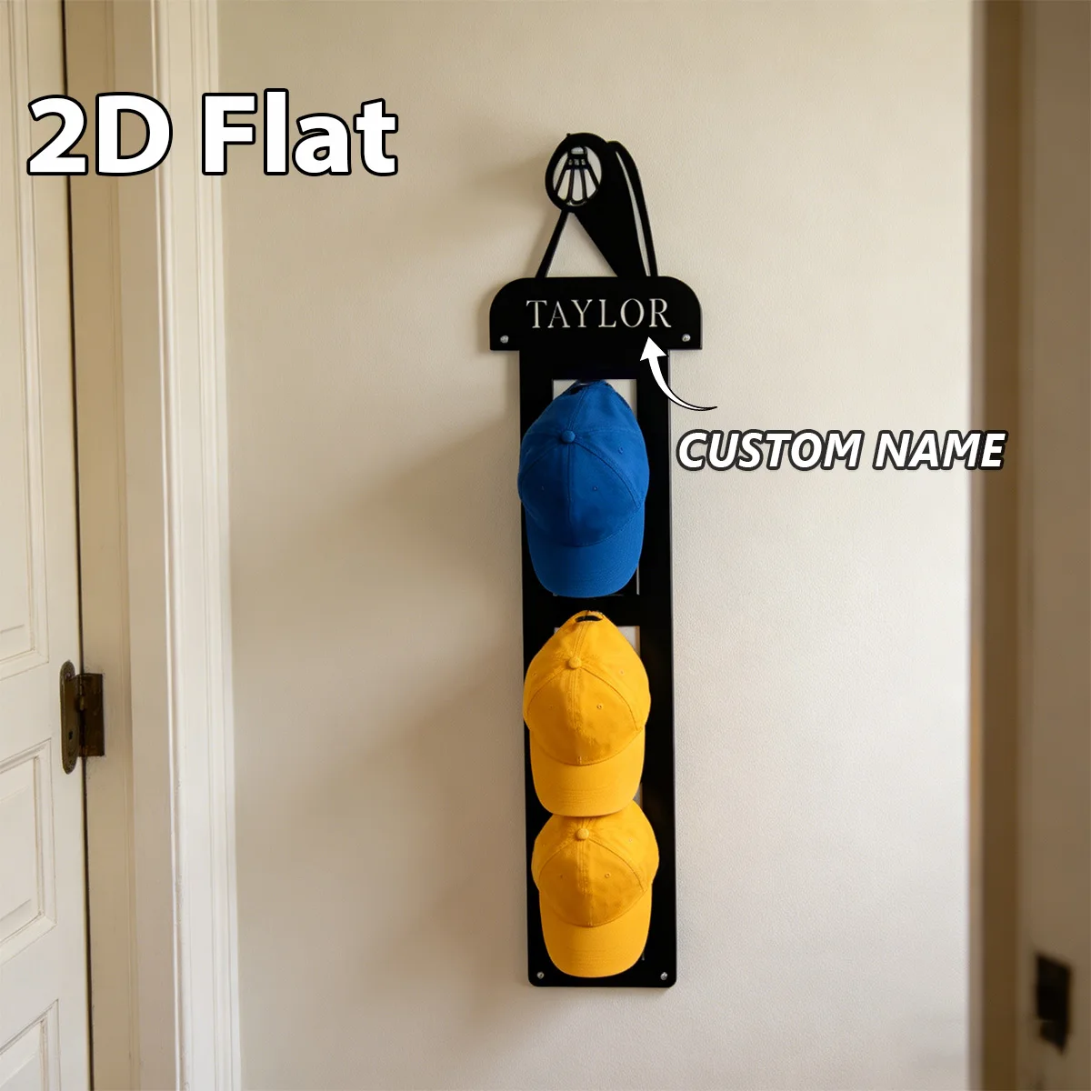 Custom Text badminton Metal coat rack Space Saving Christmas Birthday Gift Perfect DIY Idea Perfect DIY Idea