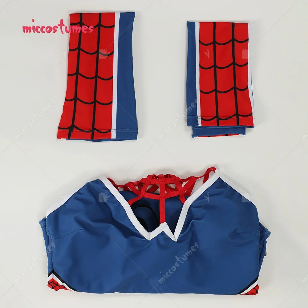 Miccostumes Women's Halloween Gothic Punk Style Swimsuit Spider Bodysuit Bathing Suit and Sleeves for Halloween Cosplay Costume image 6