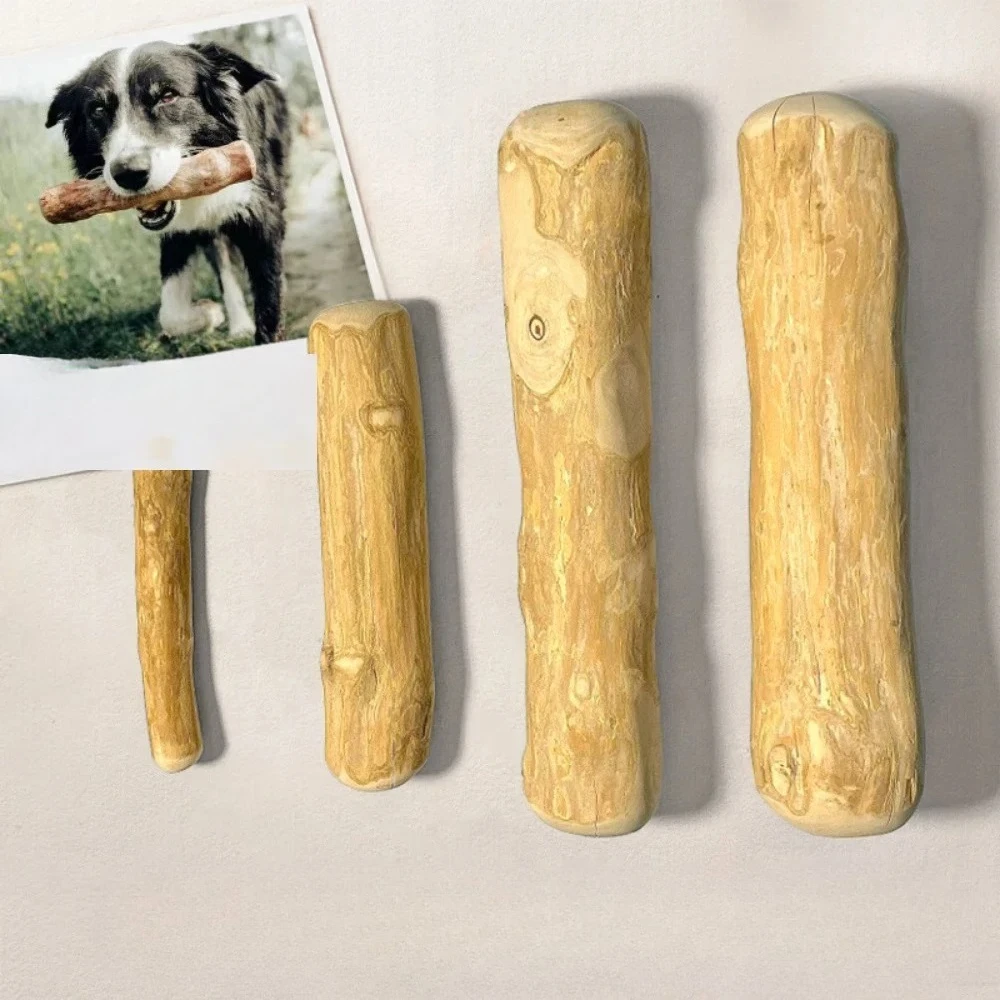 1PC Premium Coffee Wood Dog Chew Toy - Durable, Teeth Cleaning, Breath Freshening, Boredom Relief & Destruction Prevention