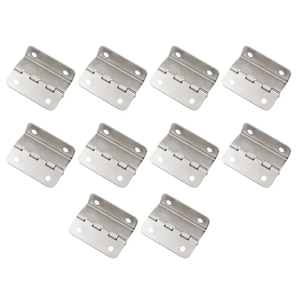 10PCS Wooden Box Hinge Tri-Fold Right Angle 4-Hole Flat Hinge Cabinet Door Hinge Furniture Hardware Accessories