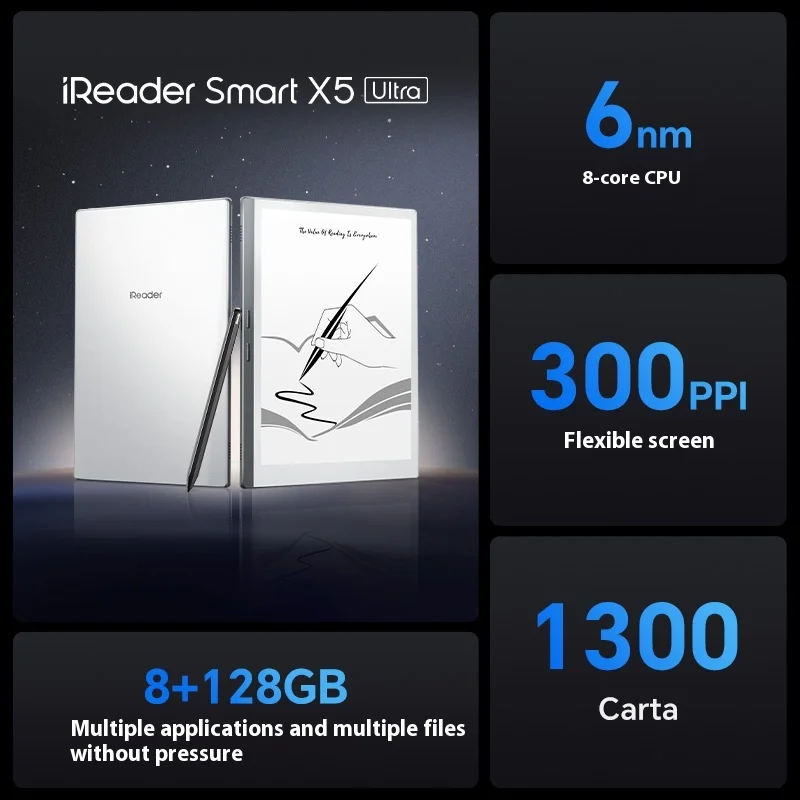 iReader Smart X5 Ultra E-Book Reader Ink Screen 2560*1920 10.65 inches Carta 1300 300PPI Reader Eye Protection E-Book Readers